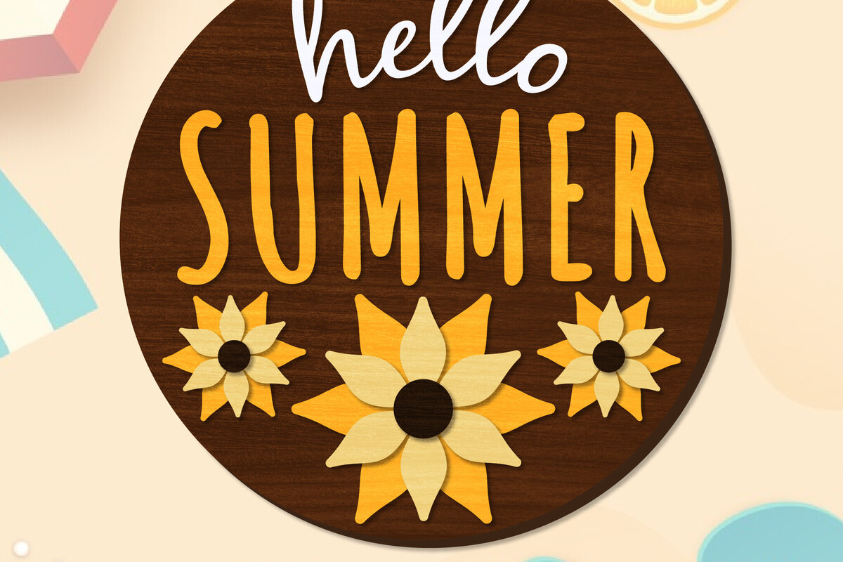 Intra απο ξύλο plywood 3mm-4mm πάχος – Summer Welcome Sign Lasercut Δίασταση  40x30 cm INTRAFABR-118235103