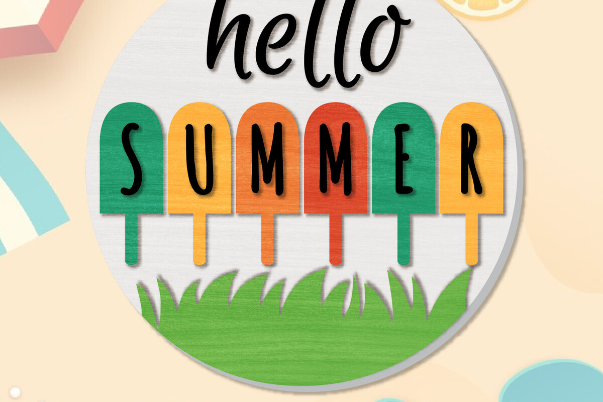 Intra απο ξύλο plywood 3mm-4mm πάχος – Summer Welcome Sign Lasercut Δίασταση  40x30 cm INTRAFABR-118235113