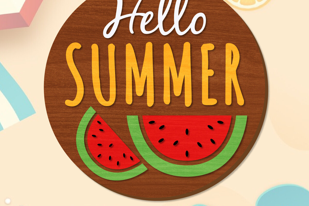 Intra απο ξύλο plywood 3mm-4mm πάχος – Summer Welcome Sign Lasercut Δίασταση  40x30 cm INTRAFABR-118235119