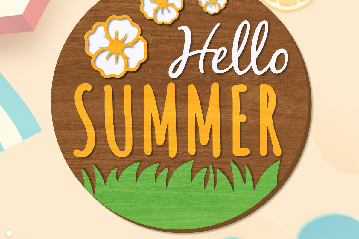 Intra απο ξύλο plywood 3mm-4mm πάχος – Summer Welcome Sign Lasercut Δίασταση  40x30 cm INTRAFABR-118235084