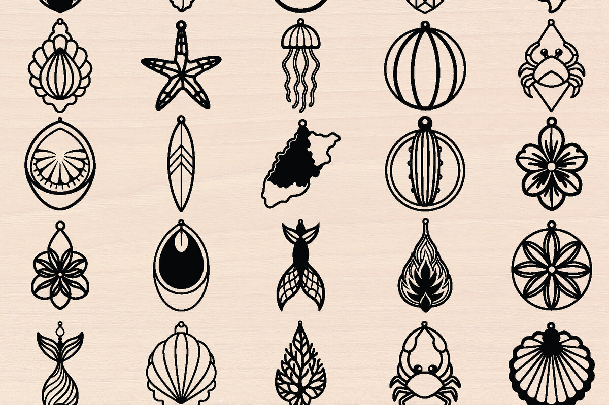 Σετ των 3 Intra απο ξύλο plywood 3mm-4mm πάχος – Καλοκαιρινό Ξύλινο Σκουλαρίκι Πακέτο Δίασταση  5x5 cm INTRAFABR-120901031