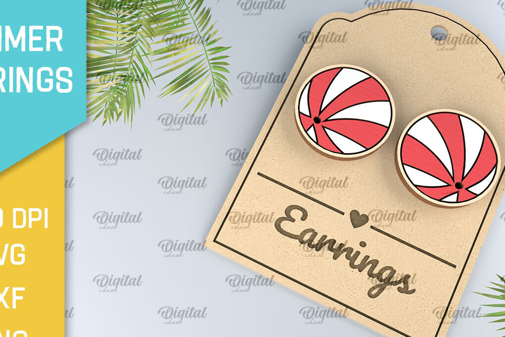 Intra απο ξύλο plywood 3mm-4mm πάχος – Καλοκαιρινά Ξύλινα Σκουλαρίκια Κοπή Laser Δίασταση  5x5 cm INTRAFABR-98269550