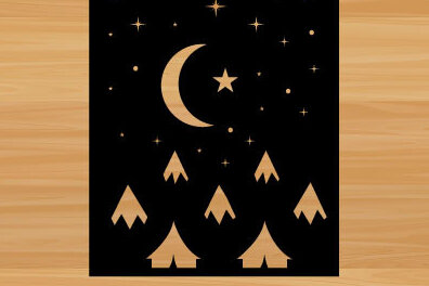 Intra απο ξύλο plywood 3mm-4mm πάχος – Sun and Moon Mountain Wall Art Δίασταση  40x30 cm INTRAFABR-68048389