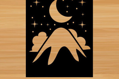 Intra απο ξύλο plywood 3mm-4mm πάχος – Sun and Moon Mountain Wall Art Δίασταση  40x30 cm INTRAFABR-68575519