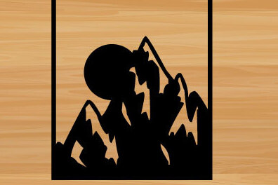 Intra απο ξύλο plywood 3mm-4mm πάχος – Sun and Moon Mountain Wall Art Δίασταση  40x30 cm INTRAFABR-68575753