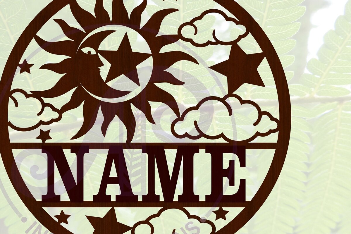 Σετ των 2 Intra απο ξύλο plywood 3mm-4mm πάχος – Αρχείο αποκοπής Name Sin and Moon Δίασταση  20x20 cm INTRAFABR-67496156