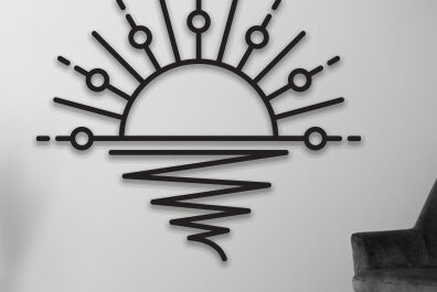 Intra απο ξύλο plywood 3mm-4mm πάχος – Sun and Waves  διακόσμηση τοίχου με λέιζερ Δίασταση  40x30 cm INTRAFABR-69559436