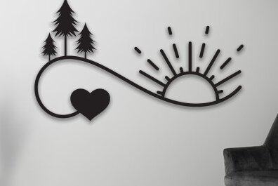 Intra απο ξύλο plywood 3mm-4mm πάχος – Sun and Waves  διακόσμηση τοίχου με λέιζερ Δίασταση  40x30 cm INTRAFABR-69559446