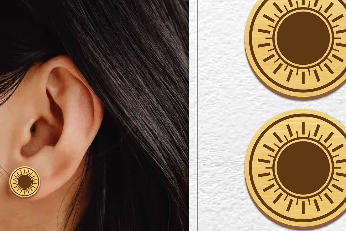 Σετ των 3 Intra απο ξύλο plywood 3mm-4mm πάχος – Κοπή λέιζερ με μαγνητικό σκουλαρίκι ηλίου | Καρφιά Δίασταση  5x5 cm INTRAFABR-101737381