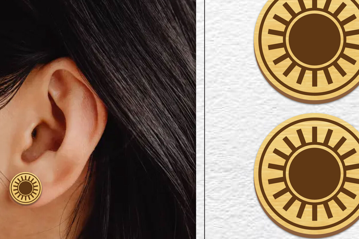 Σετ των 3 Intra απο ξύλο plywood 3mm-4mm πάχος – Κοπή λέιζερ με μαγνητικό σκουλαρίκι ηλίου | Καρφιά Δίασταση  5x5 cm INTRAFABR-101737414