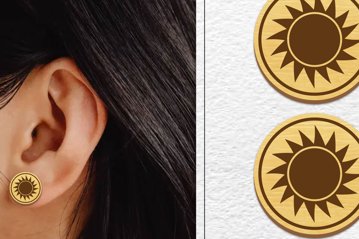 Σετ των 3 Intra απο ξύλο plywood 3mm-4mm πάχος – Κοπή λέιζερ με μαγνητικό σκουλαρίκι ηλίου | Καρφιά Δίασταση  5x5 cm INTRAFABR-101737450