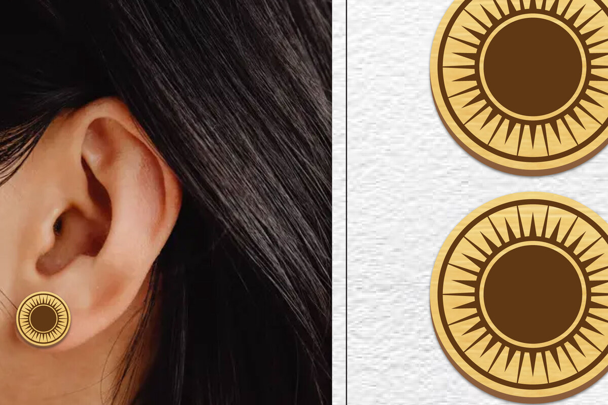 Σετ των 3 Intra απο ξύλο plywood 3mm-4mm πάχος – Κοπή λέιζερ με μαγνητικό σκουλαρίκι ηλίου | Καρφιά Δίασταση  5x5 cm INTRAFABR-101737494