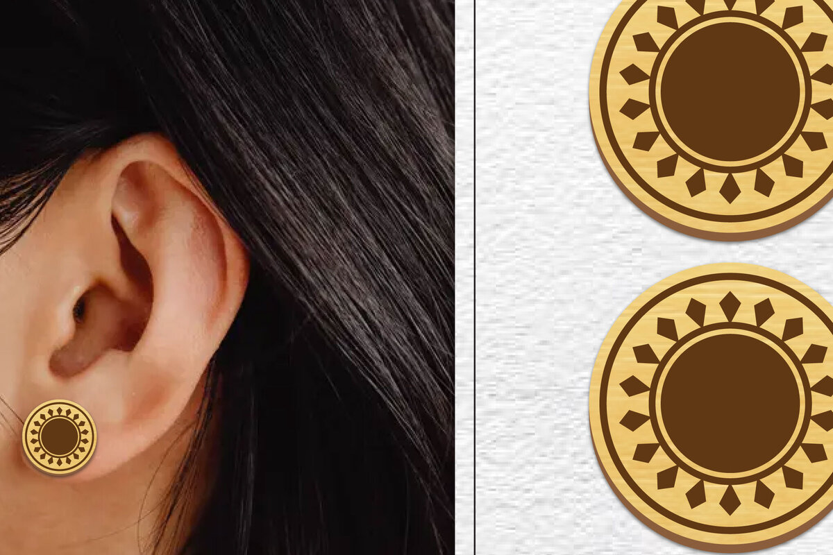 Σετ των 3 Intra απο ξύλο plywood 3mm-4mm πάχος – Κοπή λέιζερ με μαγνητικό σκουλαρίκι ηλίου | Καρφιά Δίασταση  5x5 cm INTRAFABR-101737530