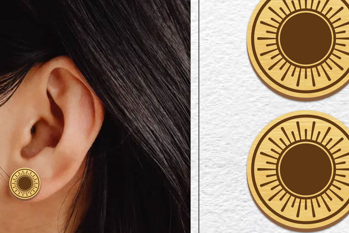 Σετ των 3 Intra απο ξύλο plywood 3mm-4mm πάχος – Κοπή λέιζερ με μαγνητικό σκουλαρίκι ηλίου | Καρφιά Δίασταση  5x5 cm INTRAFABR-101737583