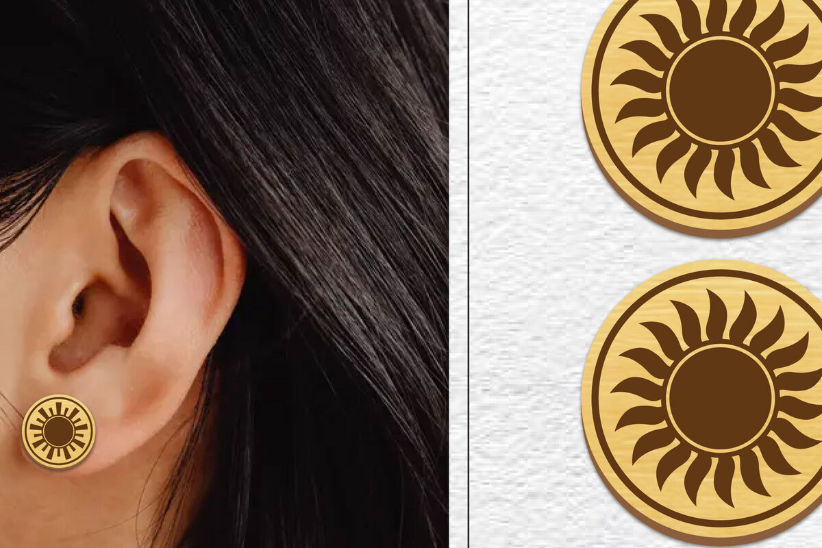 Σετ των 3 Intra απο ξύλο plywood 3mm-4mm πάχος – Κοπή λέιζερ με μαγνητικό σκουλαρίκι ηλίου | Καρφιά Δίασταση  5x5 cm INTRAFABR-101737673