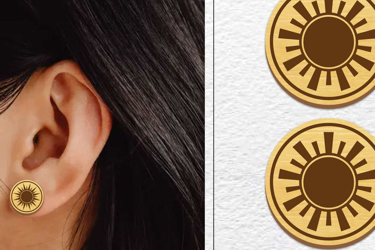 Σετ των 3 Intra απο ξύλο plywood 3mm-4mm πάχος – Κοπή λέιζερ με μαγνητικό σκουλαρίκι ηλίου | Καρφιά Δίασταση  5x5 cm INTRAFABR-101737707