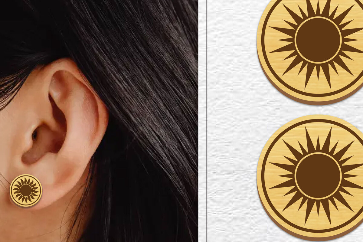 Σετ των 3 Intra απο ξύλο plywood 3mm-4mm πάχος – Κοπή λέιζερ με μαγνητικό σκουλαρίκι ηλίου | Καρφιά Δίασταση  5x5 cm INTRAFABR-101737755