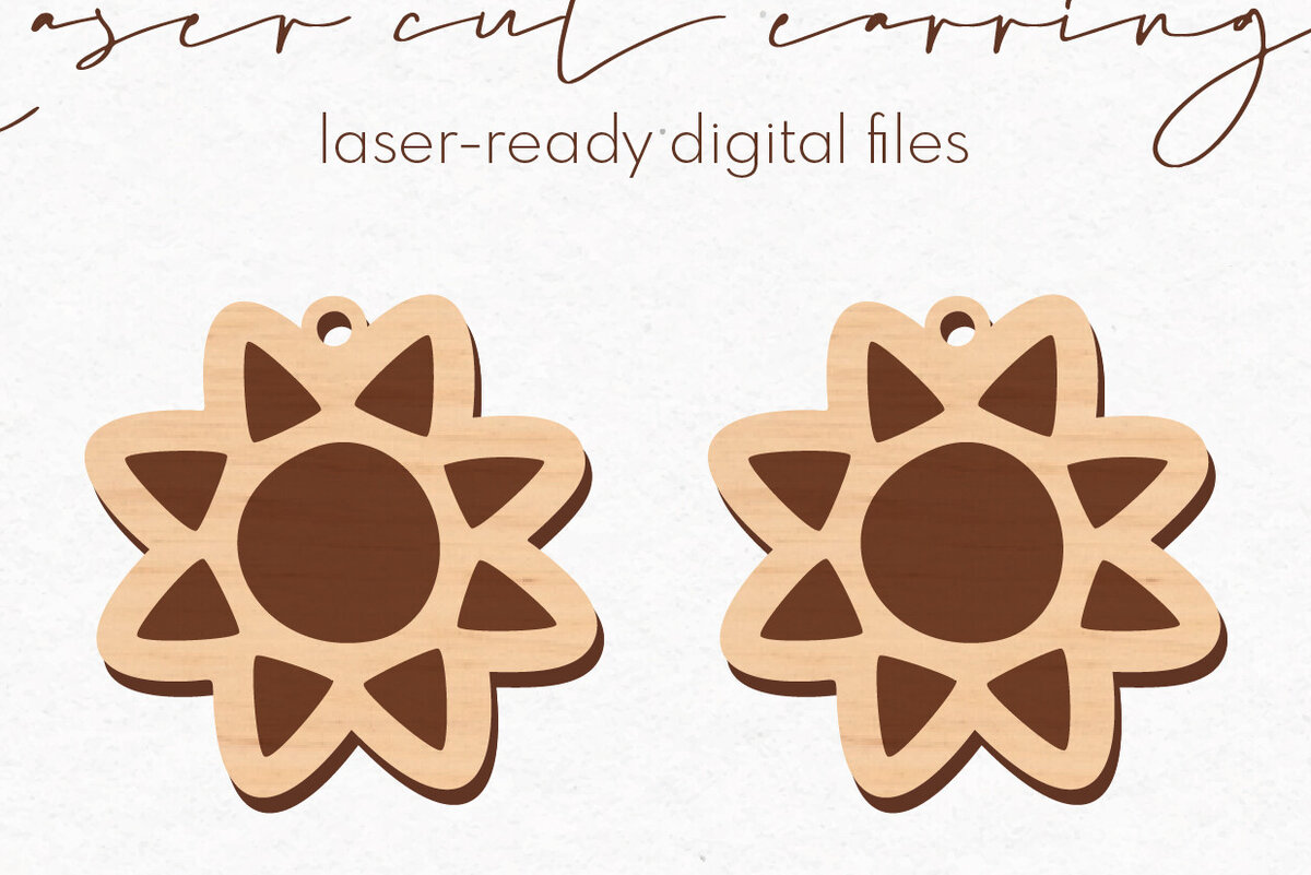 Σετ των 3 Intra απο ξύλο plywood 3mm-4mm πάχος – Σκουλαρίκια ηλίου | Δίασταση  5x5 cm INTRAFABR-77913725