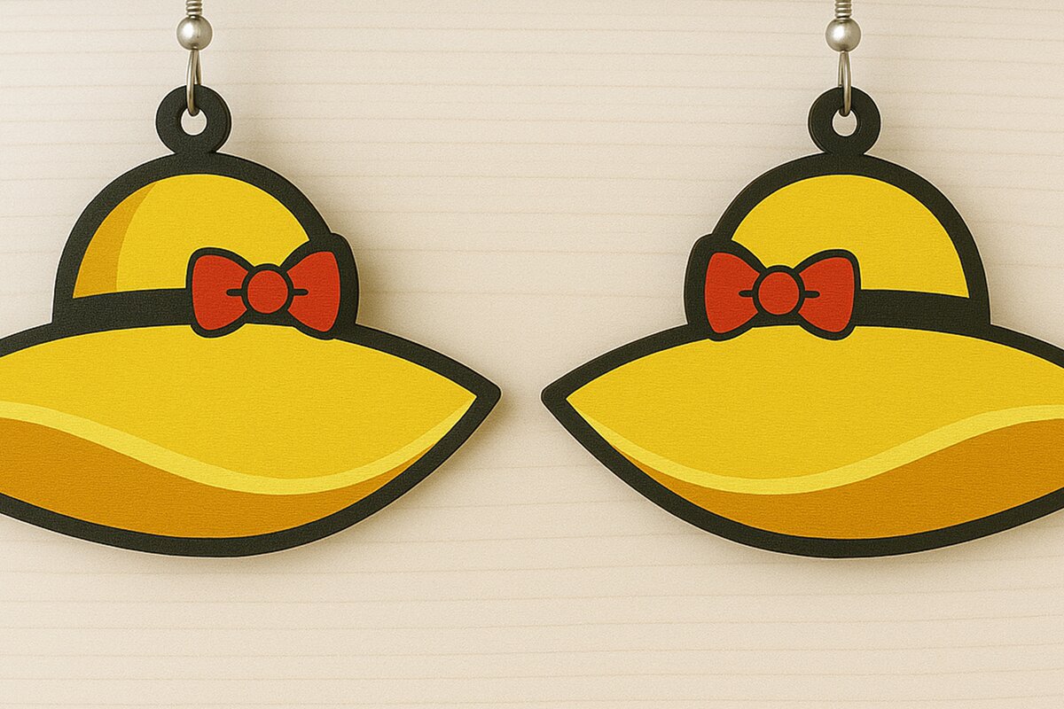 Σετ των 3 Intra απο ξύλο plywood 3mm-4mm πάχος – Σκουλαρίκια με καπέλο ηλίου Δίασταση  5x5 cm INTRAFABR-123080698