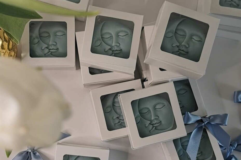 Σετ των 2 Intra απο ξύλο plywood 3mm-4mm πάχος – Πρότυπο κουτιού σαπουνιού προσώπου Ήλιου &amp; Σελήνης Δίασταση  20x20 cm INTRAFABR-72379630