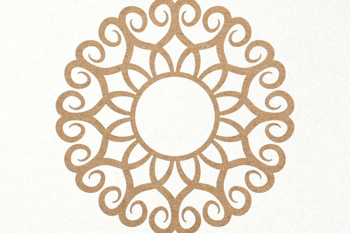 Σετ των 2 Intra απο ξύλο plywood 3mm-4mm πάχος – Αρχείο λογότυπο Sun Sunflower Papercut Δίασταση  20x20 cm INTRAFABR-24713939