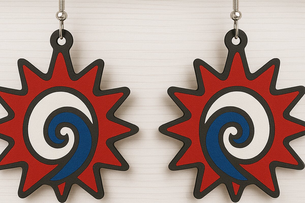 Σετ των 3 Intra απο ξύλο plywood 3mm-4mm πάχος – Σκουλαρίκια Sun Swirl Shell Δίασταση  5x5 cm INTRAFABR-123011780