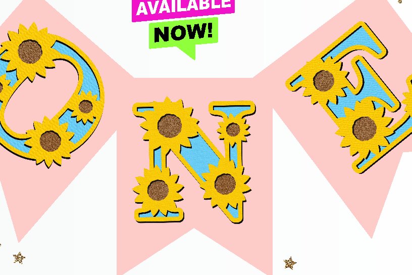 Σετ των 2 Intra απο ξύλο plywood 3mm-4mm πάχος – Sunflower Alphabet 3D Δίασταση  20x20 cm INTRAFABR-105508725