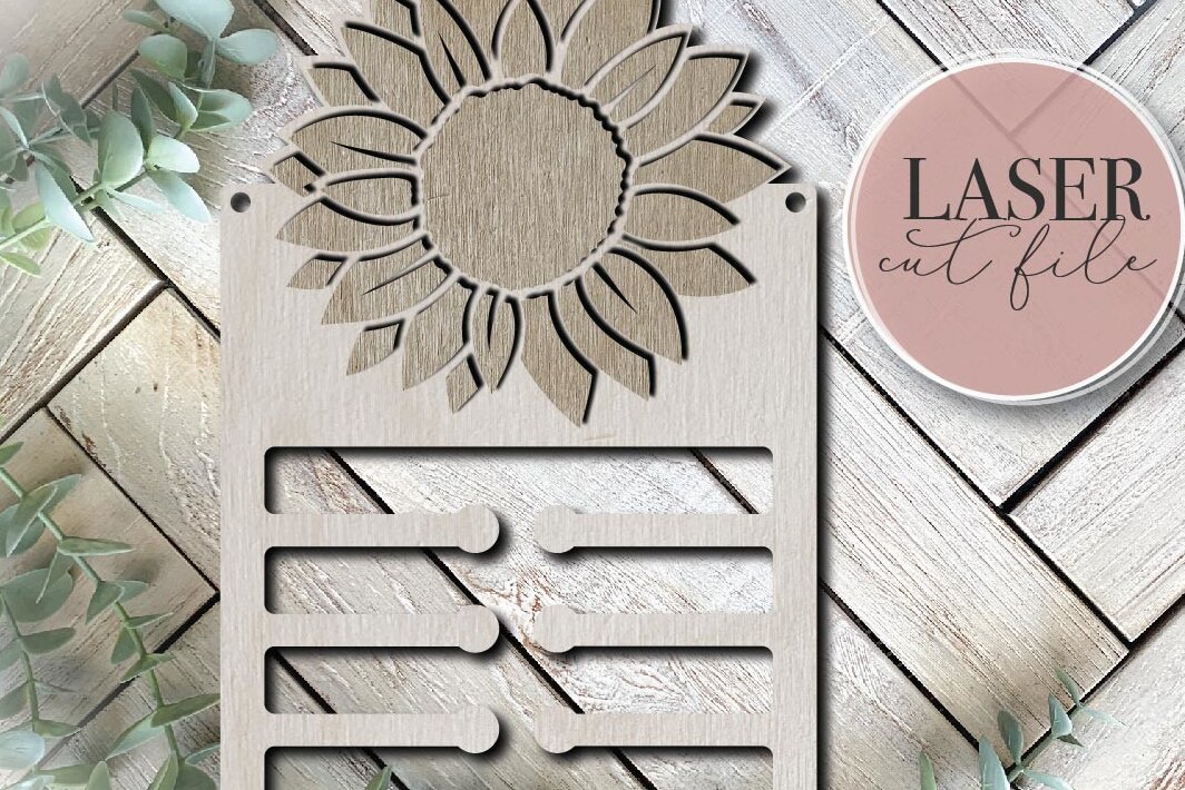 Σετ των 2 Intra απο ξύλο plywood 3mm-4mm πάχος – Sunflower Bow Holder Δίασταση  20x20 cm INTRAFABR-74745965