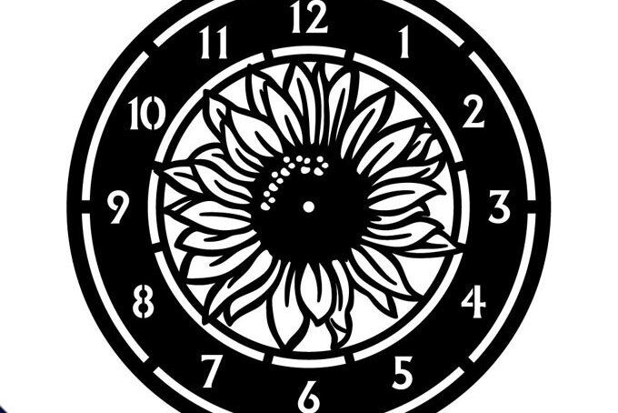 Σετ των 2 Intra απο ξύλο plywood 3mm-4mm πάχος – Πρότυπο κοπής ρολογιών ηλίανθου Δίασταση  20x20 cm INTRAFABR-68289671