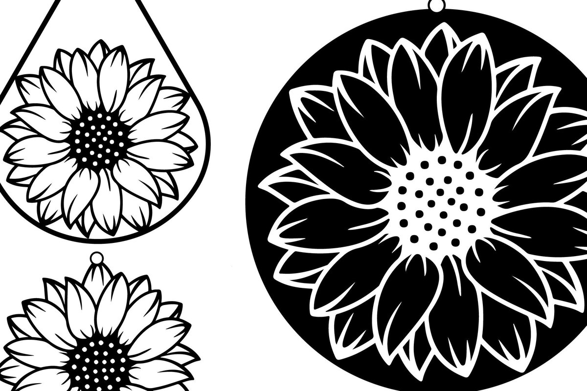 Σετ των 3 Intra απο ξύλο plywood 3mm-4mm πάχος – Πακέτο με σκουλαρίκια ηλίανθου Teardrop Δίασταση  5x5 cm INTRAFABR-38770480