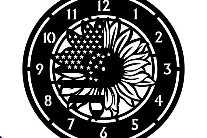 Σετ των 2 Intra απο ξύλο plywood 3mm-4mm πάχος – Πρότυπο λέιζερ ρολογιού ηλίανθου Δίασταση  20x20 cm INTRAFABR-68289394