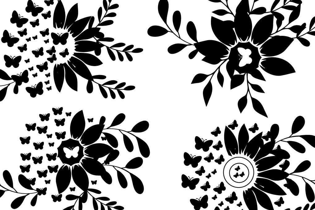 Σετ των 2 Intra απο ξύλο plywood 3mm-4mm πάχος –  μελισσών λουλουδιών ηλίανθου Δίασταση  20x20 cm INTRAFABR-80514877