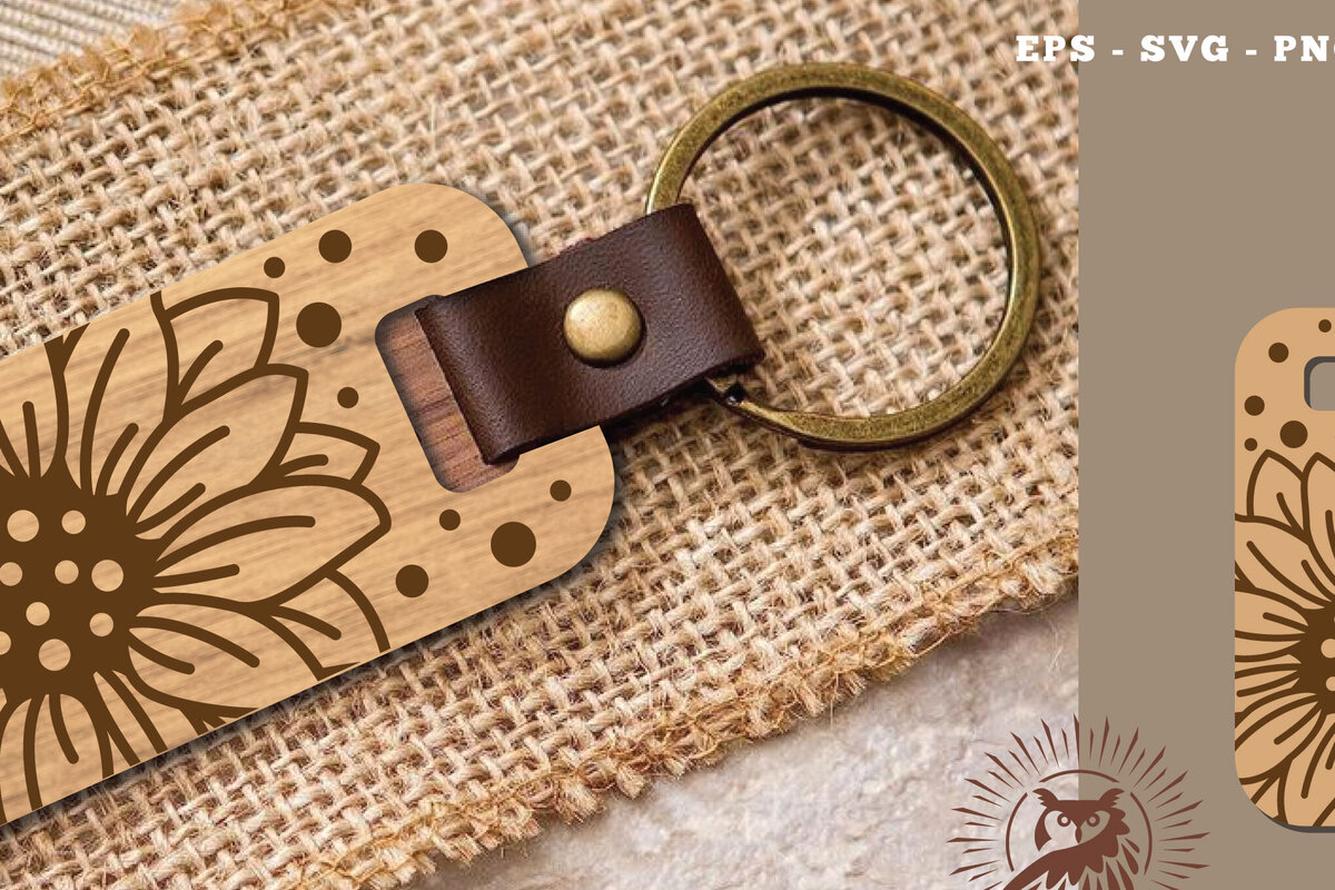 Σετ των 3 Intra απο ξύλο plywood 3mm-4mm πάχος – Μπρελόκ Sunflower Cut Laser Δίασταση  5x5 cm INTRAFABR-115872399