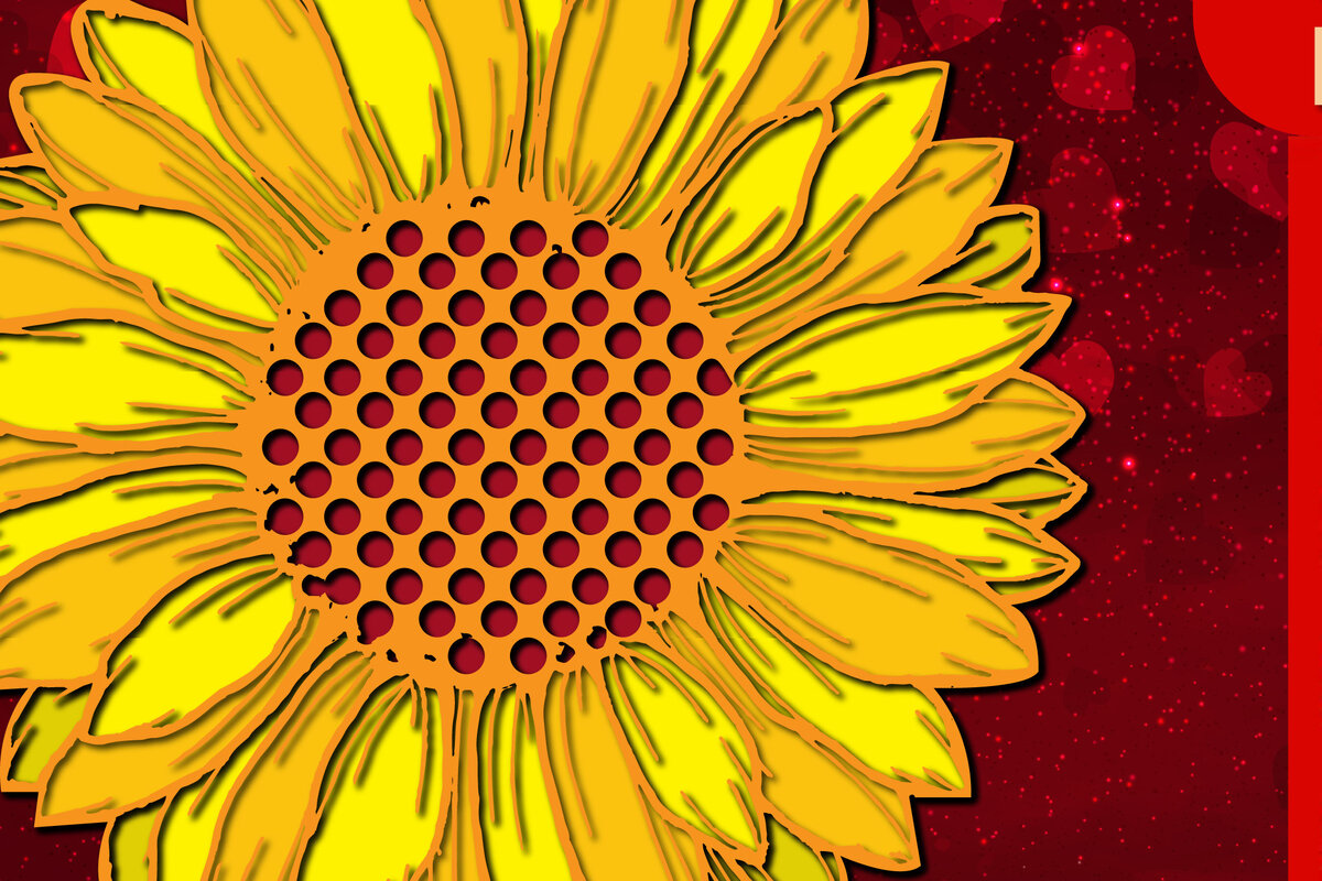 Σετ των 2 Intra απο ξύλο plywood 3mm-4mm πάχος – Sunflower Multi-layer-cut με λέιζερ Δίασταση  20x20 cm INTRAFABR-23477799