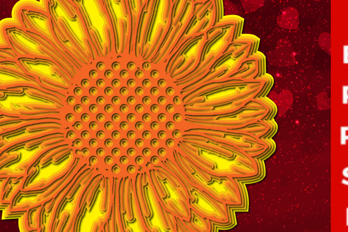 Σετ των 2 Intra απο ξύλο plywood 3mm-4mm πάχος – Sunflower Multi-layer-cut με λέιζερ Δίασταση  20x20 cm INTRAFABR-23478632