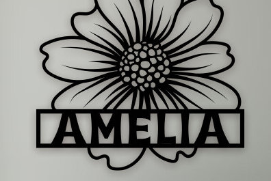 Σετ των 2 Intra απο ξύλο plywood 3mm-4mm πάχος – Σημάδι ονόματος Sunflower Δίασταση  20x20 cm INTRAFABR-99633736