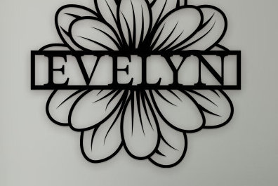 Σετ των 2 Intra απο ξύλο plywood 3mm-4mm πάχος – Σημάδι ονόματος Sunflower Δίασταση  20x20 cm INTRAFABR-99633744