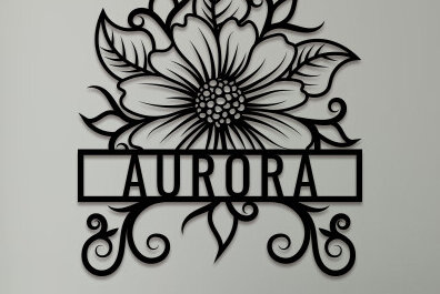 Σετ των 2 Intra απο ξύλο plywood 3mm-4mm πάχος – Σημάδι ονόματος Sunflower Δίασταση  20x20 cm INTRAFABR-99633784