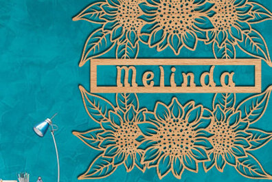 Intra απο ξύλο plywood 3mm-4mm πάχος – Σημάδι με όνομα Sunflower Art Wall Art Cut Laser Δίασταση  40x30 cm INTRAFABR-100304851