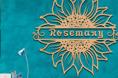 Intra απο ξύλο plywood 3mm-4mm πάχος – Σημάδι με όνομα Sunflower Art Wall Art Cut Laser Δίασταση  40x30 cm INTRAFABR-100304826