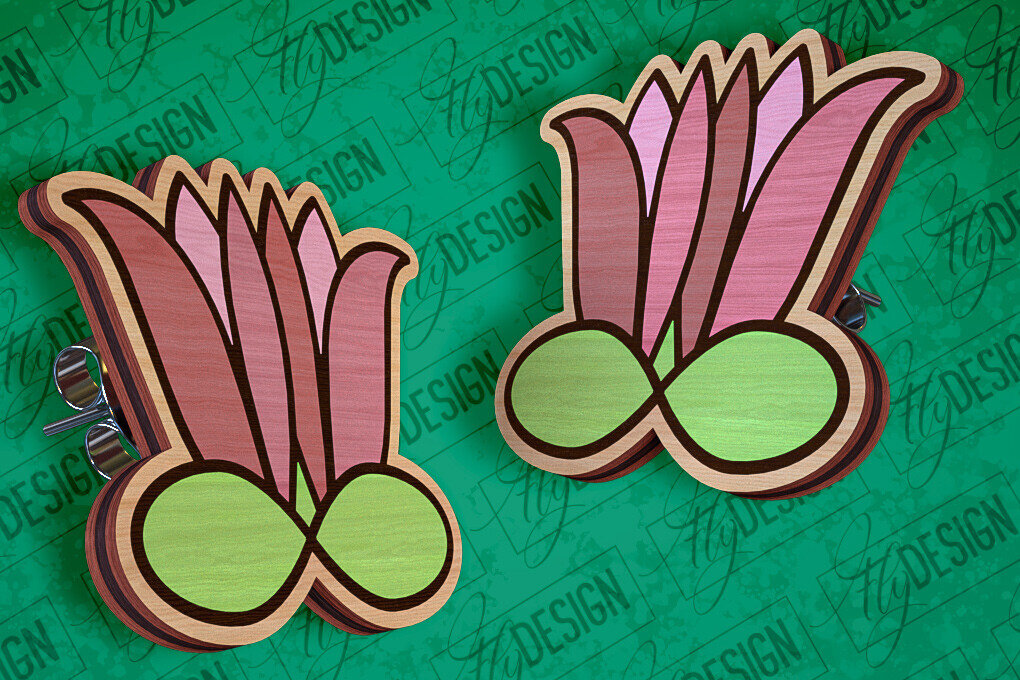 Σετ των 3 Intra απο ξύλο plywood 3mm-4mm πάχος – Σκουλαρίκια ηλίανθου Σκουλαρίκια με Δίασταση  5x5 cm INTRAFABR-94076944