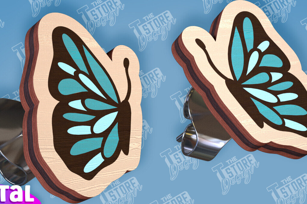 Σετ των 3 Intra απο ξύλο plywood 3mm-4mm πάχος – Σκουλαρίκια ηλίανθου Σκουλαρίκια με Δίασταση  5x5 cm INTRAFABR-95236286