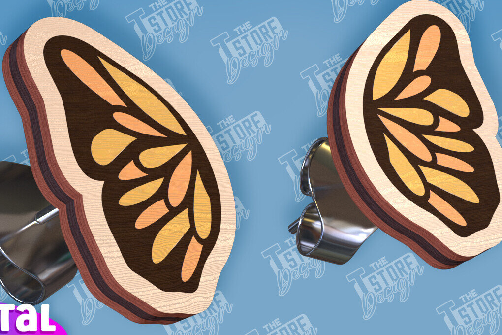 Σετ των 3 Intra απο ξύλο plywood 3mm-4mm πάχος – Σκουλαρίκια ηλίανθου Σκουλαρίκια με Δίασταση  5x5 cm INTRAFABR-95236289