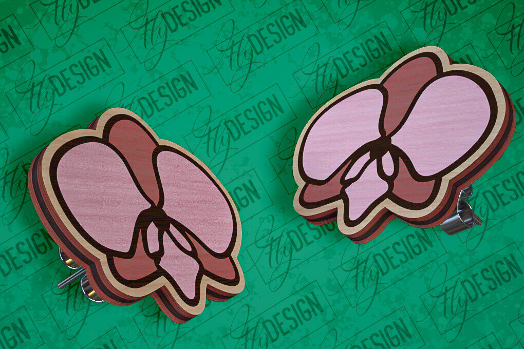 Σετ των 3 Intra απο ξύλο plywood 3mm-4mm πάχος – Σκουλαρίκια ηλίανθου Σκουλαρίκια με Δίασταση  5x5 cm INTRAFABR-94076412