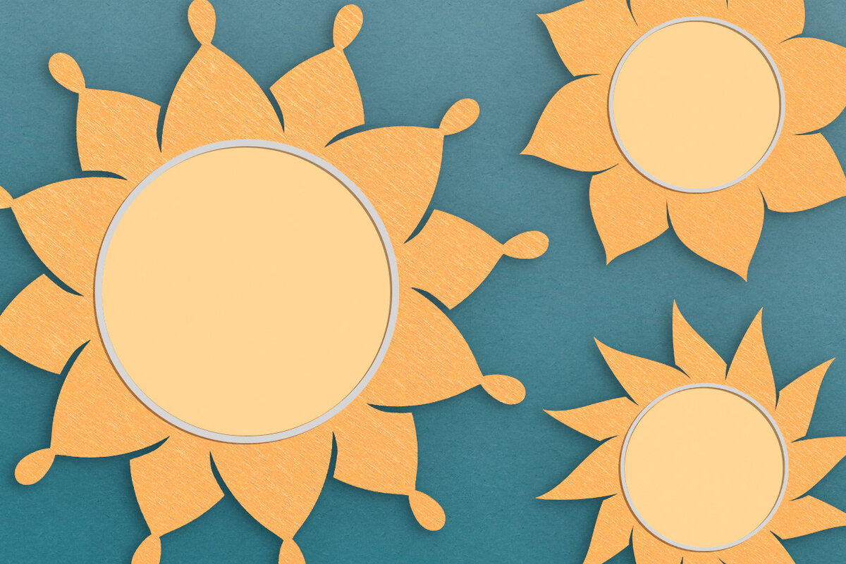 Σετ των 2 Intra απο ξύλο plywood 3mm-4mm πάχος – Sunflower Sun Bundle, 3D Layered Cut Δίασταση  20x20 cm INTRAFABR-69474813