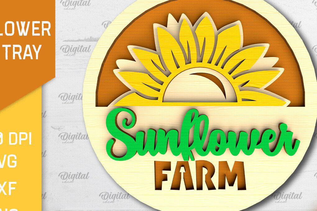 Σετ των 2 Intra απο ξύλο plywood 3mm-4mm πάχος –  κοπής με λέιζερ δίσκου βαθμίδας ηλίανθου Δίασταση  20x20 cm INTRAFABR-101108710