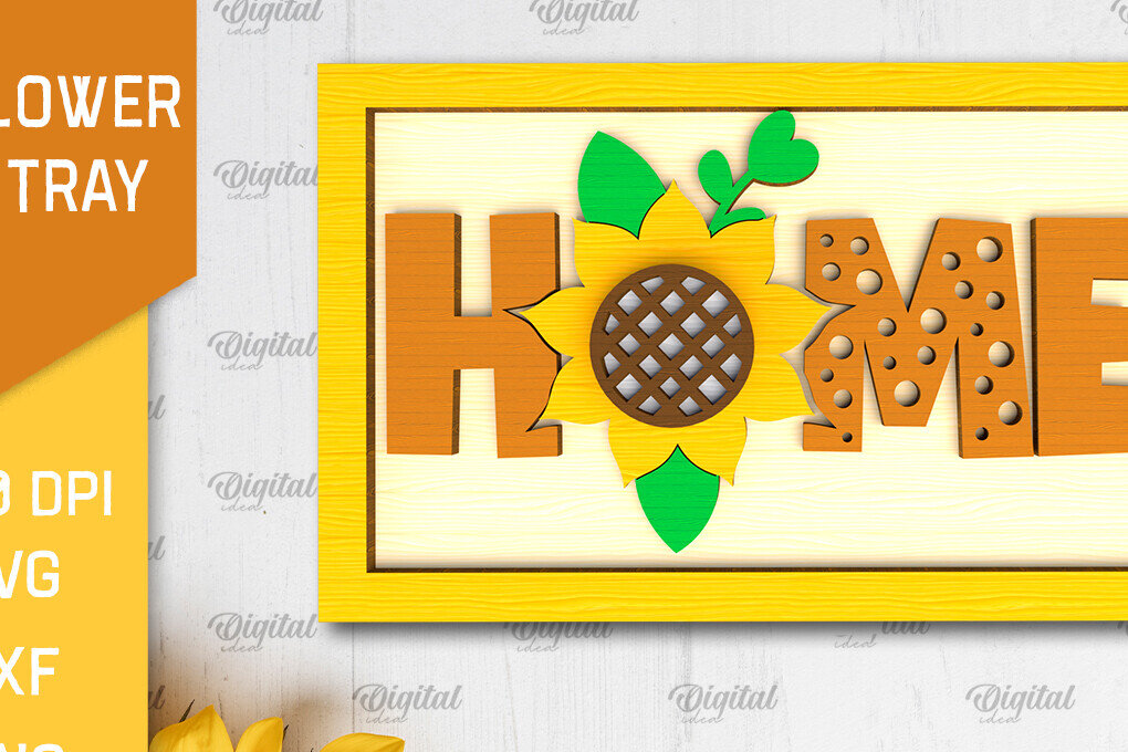 Σετ των 2 Intra απο ξύλο plywood 3mm-4mm πάχος –  κοπής με λέιζερ δίσκου βαθμίδας ηλίανθου Δίασταση  20x20 cm INTRAFABR-101109010