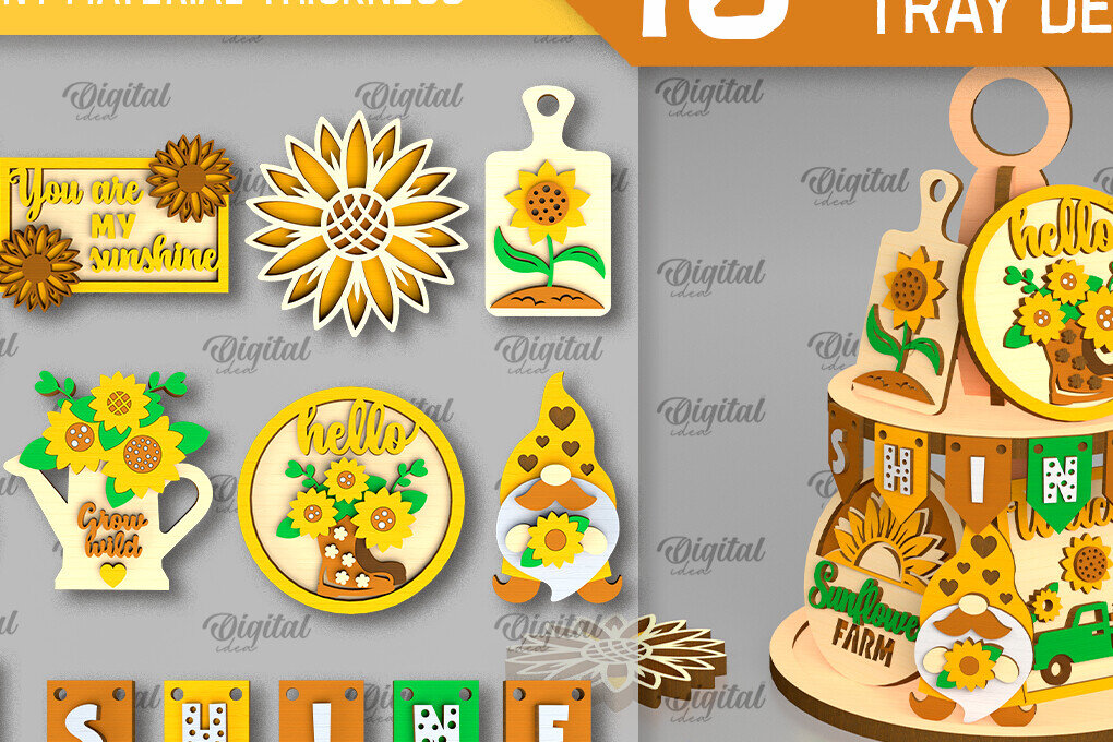 Σετ των 2 Intra απο ξύλο plywood 3mm-4mm πάχος – Δίσκοι βαθμίδας ηλίανθου Δέσμη κοπής με λέιζερ Δίασταση  20x20 cm INTRAFABR-101182743