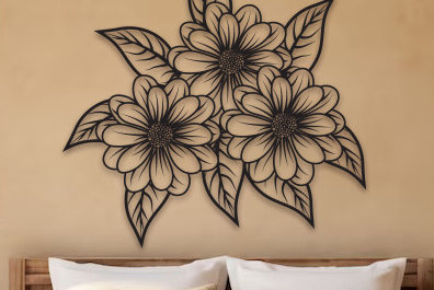 Σετ των 2 Intra απο ξύλο plywood 3mm-4mm πάχος – Sunflower Wall Art Δίασταση  40x30 cm INTRAFABR-99818068
