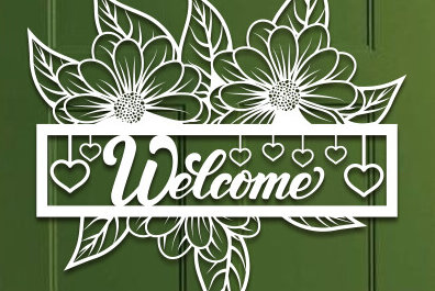 Intra απο ξύλο plywood 3mm-4mm πάχος – Sunflower Welcome Sign Wall Art Lasercut Δίασταση  40x30 cm INTRAFABR-100382058
